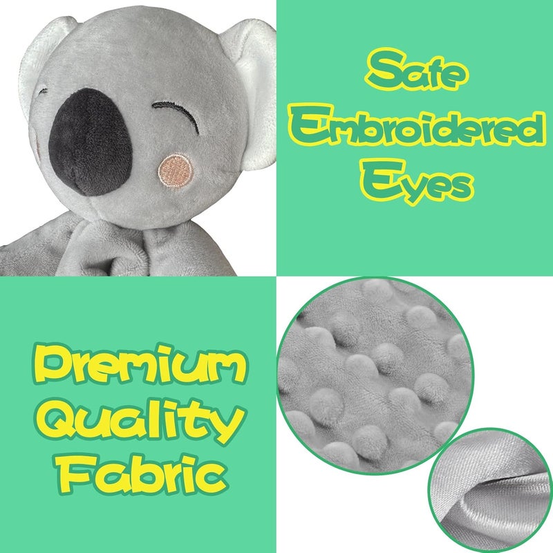 MOVEPAI Baby Security Blanket, Soft Baby Lovey Toy Blanket for Boys and Girls, Snuggle Toy Lovie Newborn Gift, Unisex Baby Plush Koala 16 Inch - Image 5
